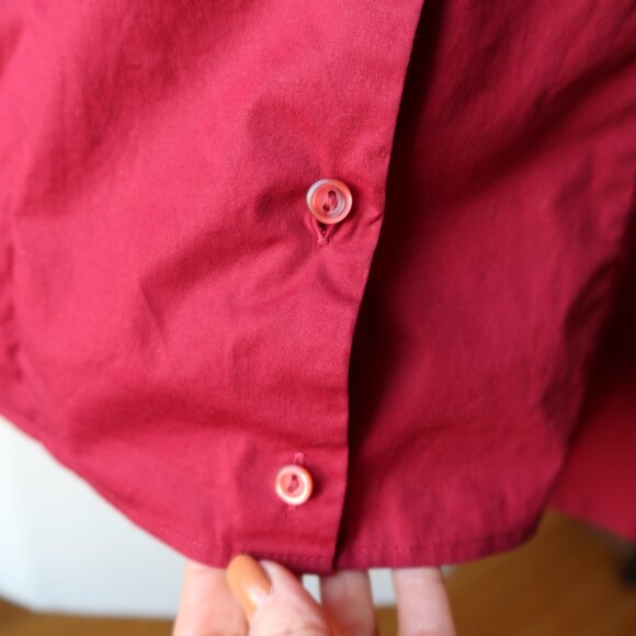 Hugo Boss button front long sleeve red blouse size 34 cotton blend womens - Picture 7 of 14